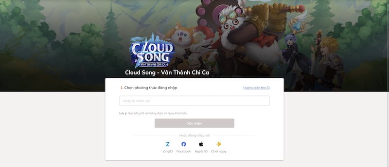 Website nạp Kim Cương Cloud Song