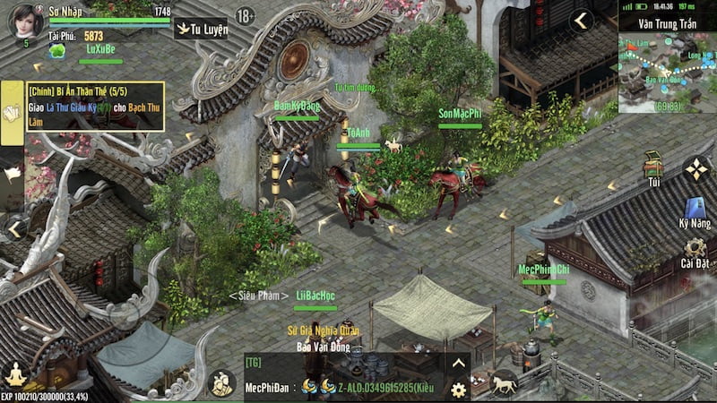 Giao diện màn hình chính trong game Kiếm Thế Origin